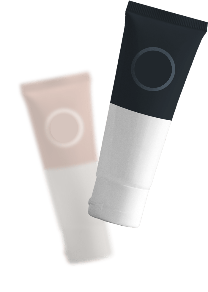 Imagen de dos botes de farmacia con crema, uno blanco y negro y el otro blanco y beige